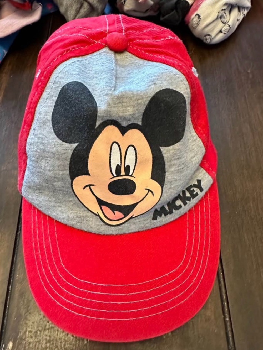 Answer Toddler Disney Mickey Mouse Red Grey Baseball Cap